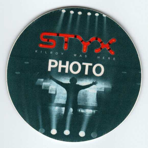 Styx Kilroy Was Here Backstage Pass Original 1984 Rock Concert Roboto Blue/Green - Picture 1 of 2